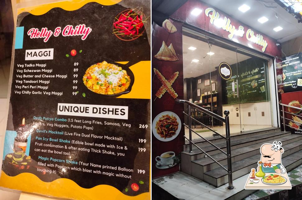 Food at Helly & chilly Cafe