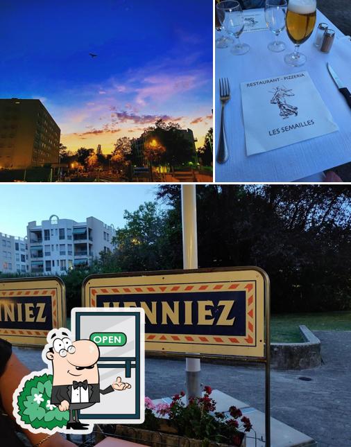 Questa è la immagine che presenta la esterno e bevanda di Restaurant des Semailles