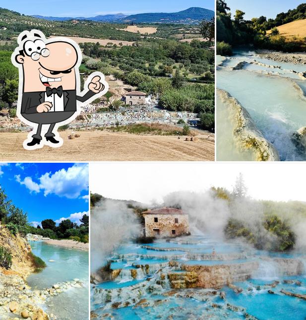 Curiosa tra la parte esterna di Cascate del Mulino di Saturnia