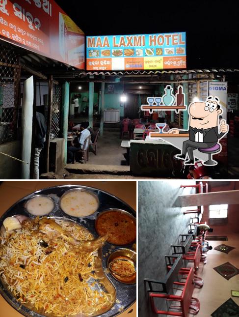 Among different things one can find interior and food at Maa Dhaba