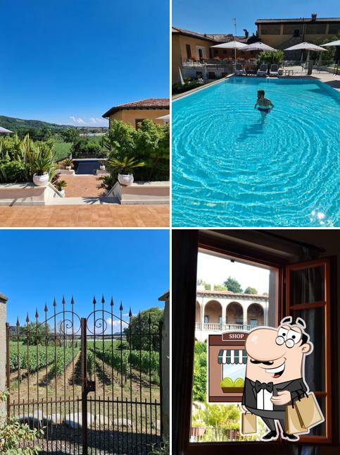 Puoi goderti l'aria fresca da seduto all'esterno di Corte Lantieri Ristorante Agriturismo