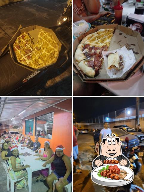 A ilustração da comida e exterior no Espaço do Gerente