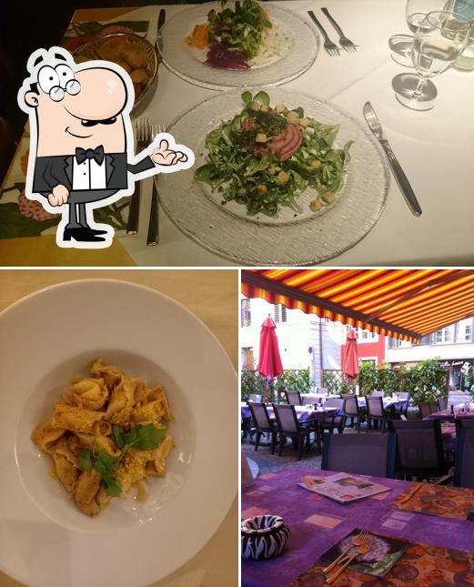 La immagine di interni e cibo da Trattoria Pizzeria Letzi