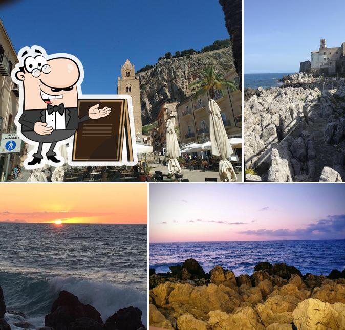 Goditi la vista dall'area esterna di Al Porticciolo Ristorante Pizzeria a Cefalu'