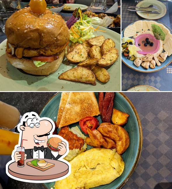 Hamburger at Slash Resto Cafe