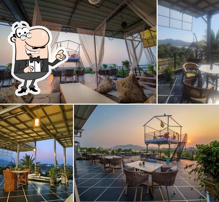 The interior of Saga - Lake View Roof Top Restaurant