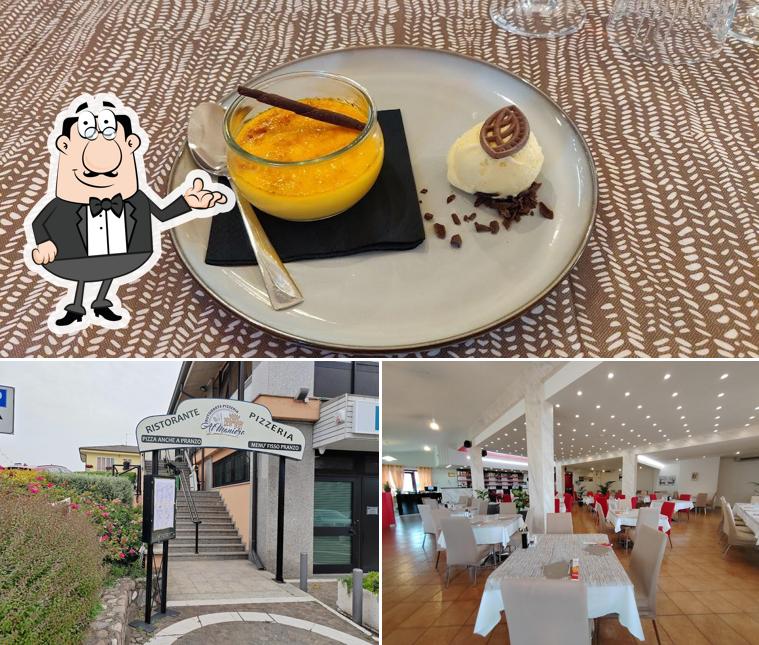 Dai un’occhiata alla immagine che raffigura la interni e cibo di Ristorante Pizzeria - Al Maniero “FUSION”