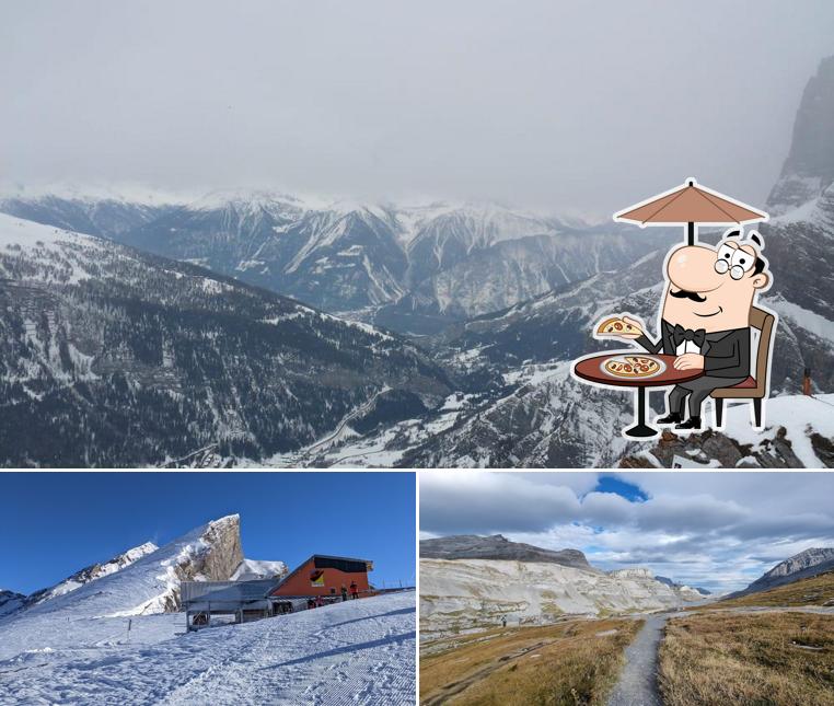 Puoi goderti l'aria fresca da seduto all'esterno di Hotel Wildstrubel