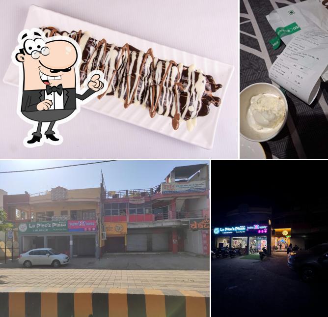 The restaurant's exterior and food
