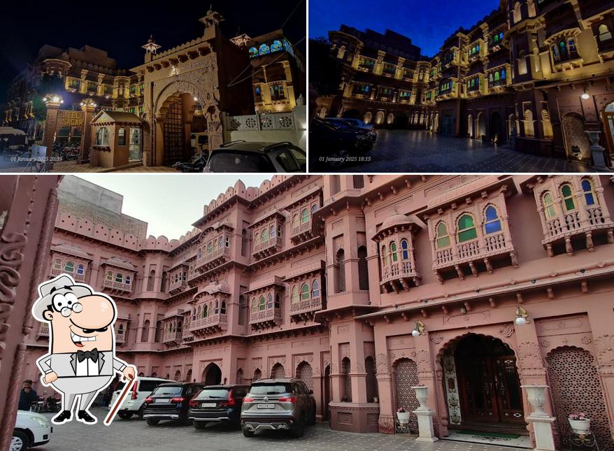Check out the outside area of Hotel Sagar Bikaner