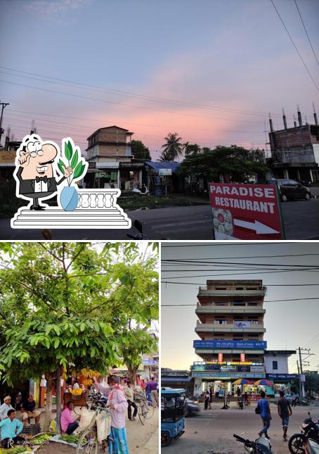 The exterior of Paradise Resturant and chaat house , BG road , Biswanath Chariali