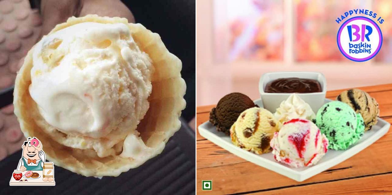 Baskin Robbins serves a number of sweet dishes