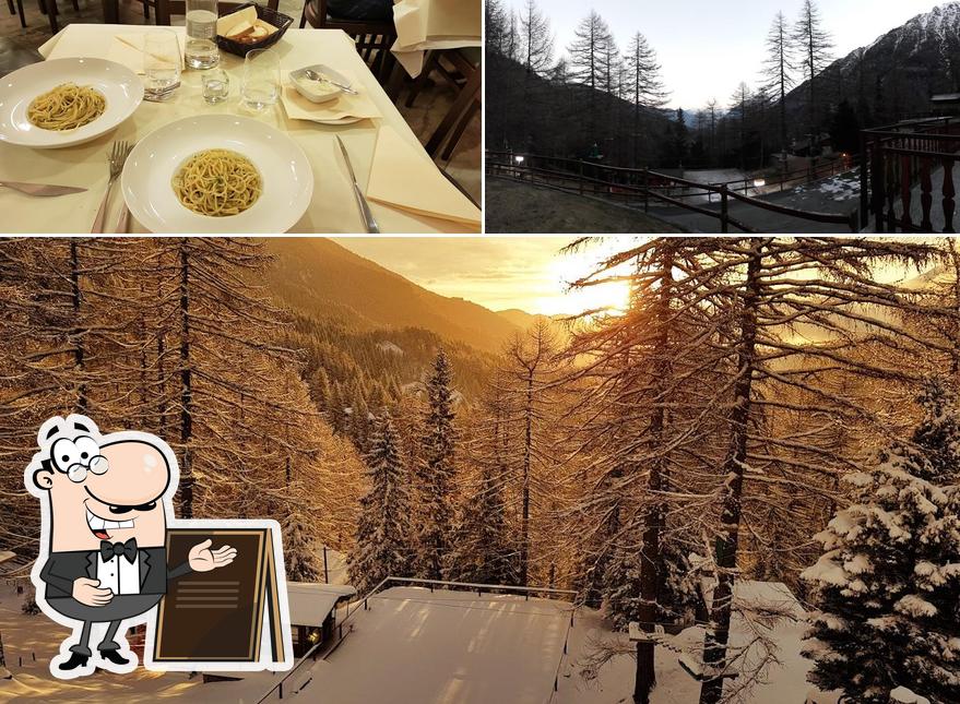 Questa è la foto che mostra la esterno e cibo di Albergo Ristorante Cuccini