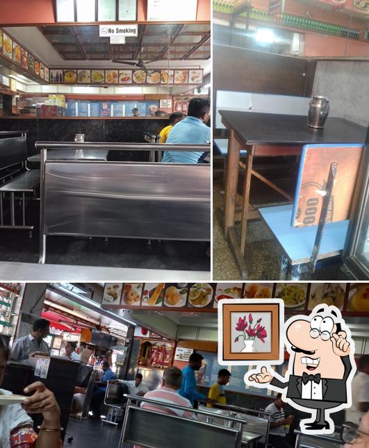 Take a look at the picture depicting interior and food at Hotel Gokul Refreshments