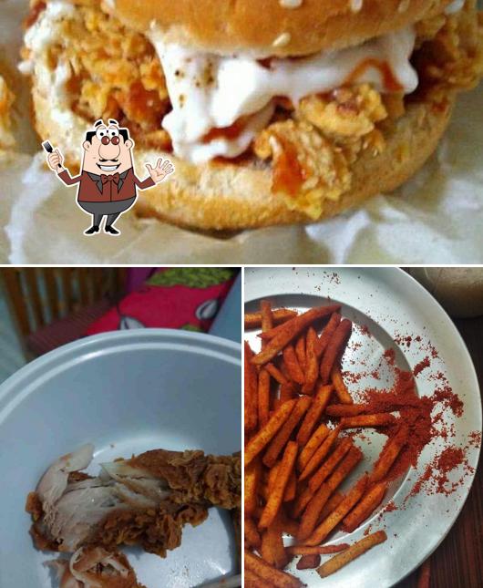 Pulled pork sandwich and french fries at the bahubelly
