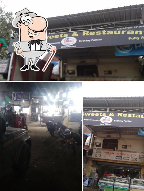 The exterior of Aman Sweets & Restaurant