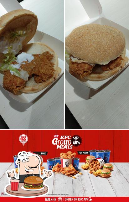 Try out a burger at KFC