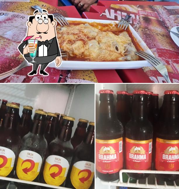 Esta é a ilustração mostrando bebida e comida a Bar da Néia
