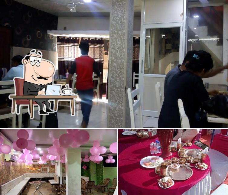 Take a seat at one of the tables at Bathla Bakers & Caterers