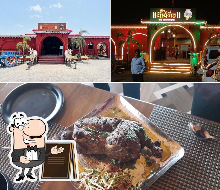 The picture of exterior and food at Shaurya Wada