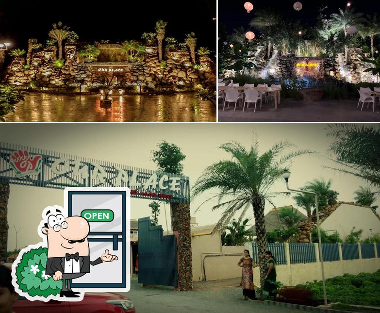 This is the picture displaying exterior and dining table at Our Place - The Food Hunt