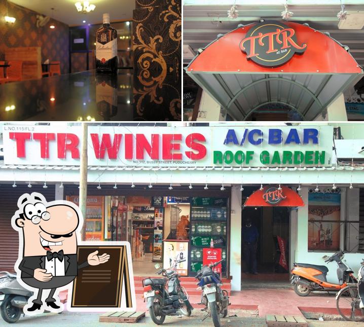 The restaurant's exterior and wine