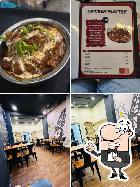 Take a look at the picture displaying interior and food at Dana Pani Restaurant