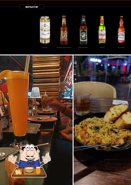 The picture of food and beer at Cyber hub