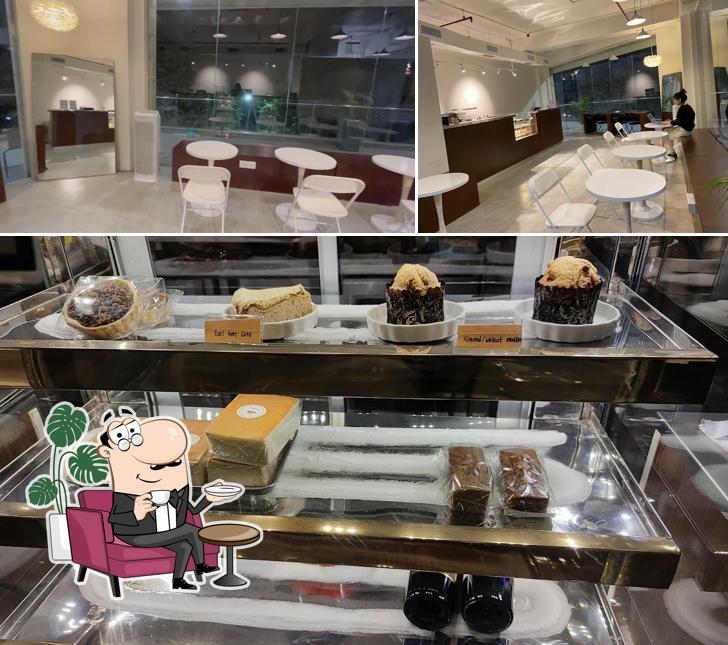 Take a seat at one of the tables at Beekend