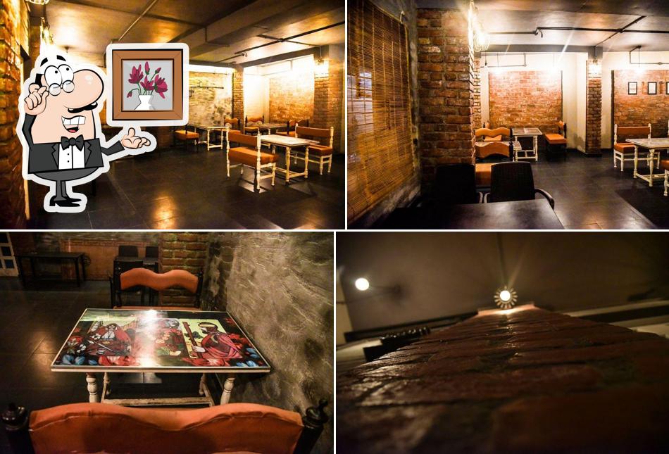 Take a seat at one of the tables at Shere Punjab Dhaba