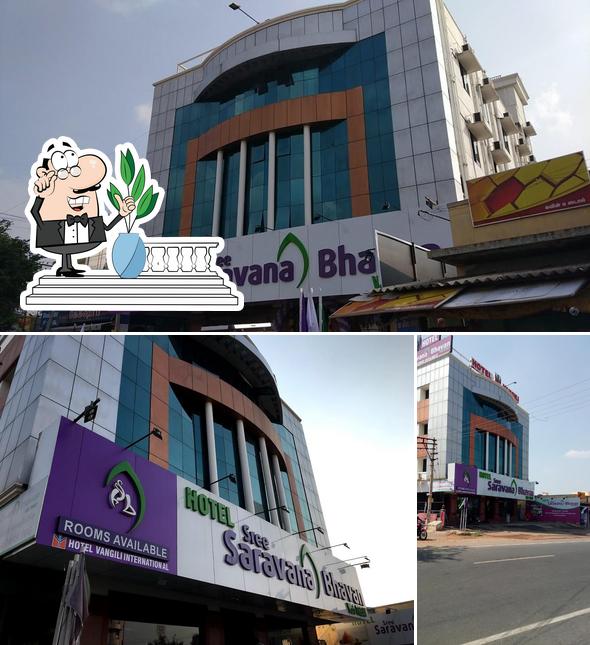 The exterior of Hotel Sree Saravana Bhavan