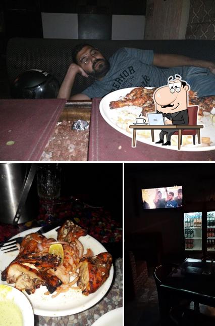 The picture of Hooters bar’s interior and food