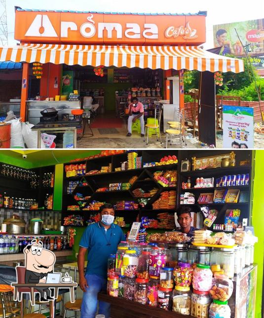 The interior of Aromaa Cafe