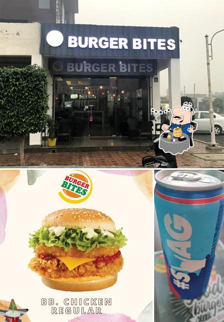Check out the picture depicting food and exterior at Burger Bites