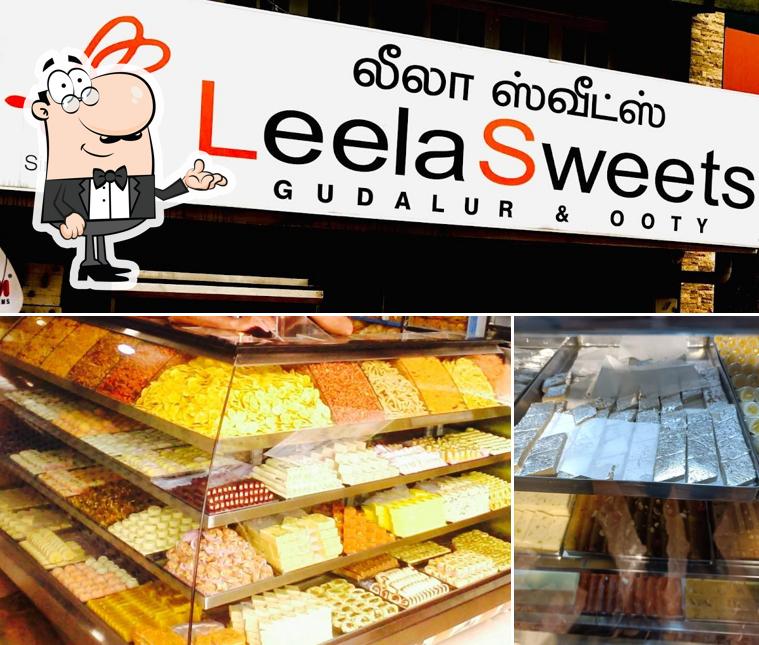 The interior of Leela Sweets