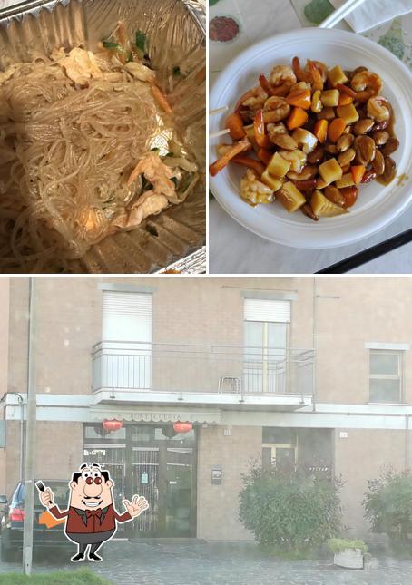 La cibo e esterno del ristorante