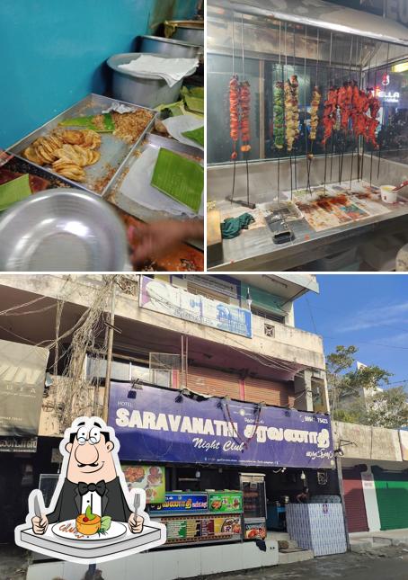 Take a look at the picture displaying food and exterior at Saravanathi Night Club