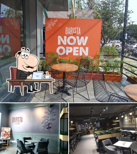 Take a seat at one of the tables at Barista