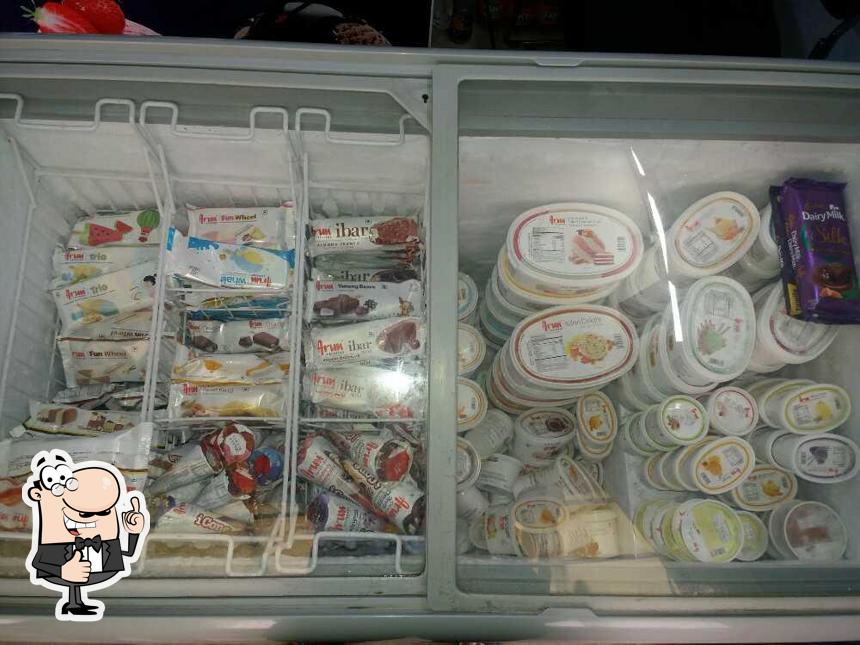 See the pic of ARUN ice, AMUL ice, kwality ice, ice cakes, Milk, coke, pepsi, cadbury, chcolates, panner, butter,,