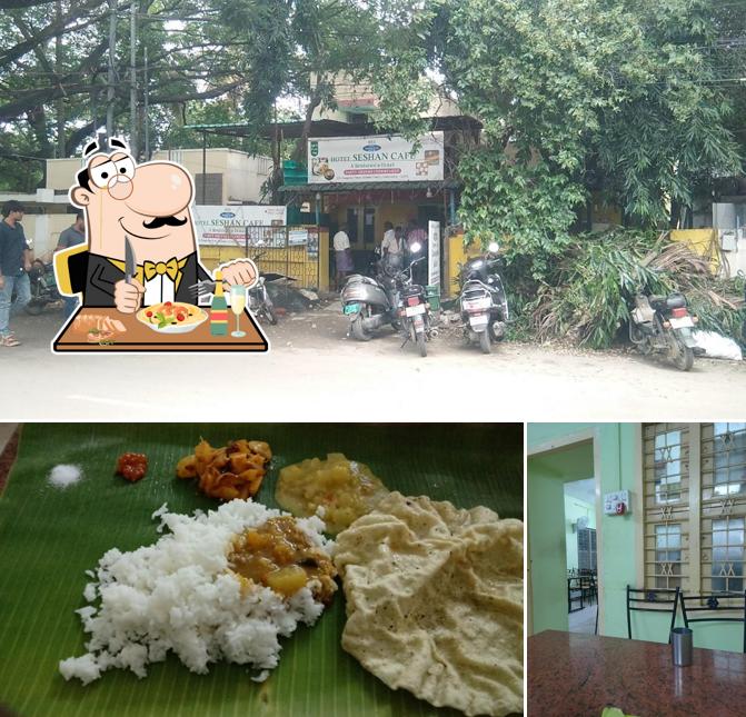 Check out the image displaying food and interior at Hotel Seshan Cafe