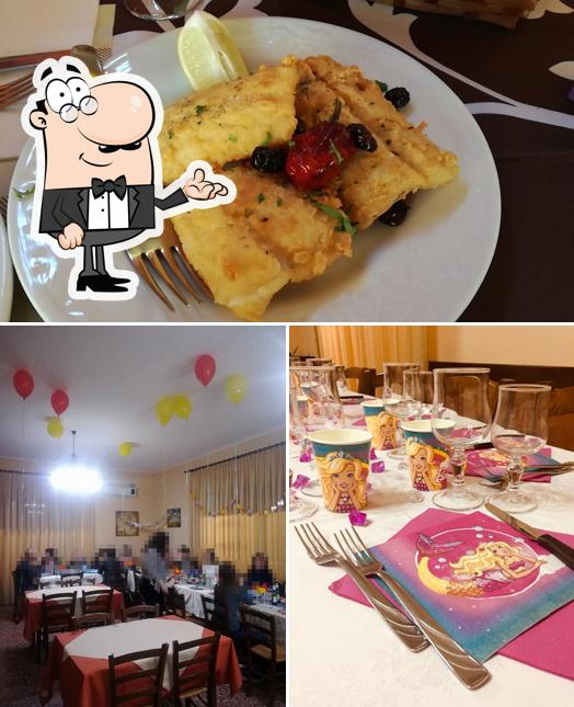 Dai un’occhiata alla immagine che mostra la interni e cibo di Ristorante Pizzeria S. Barbara
