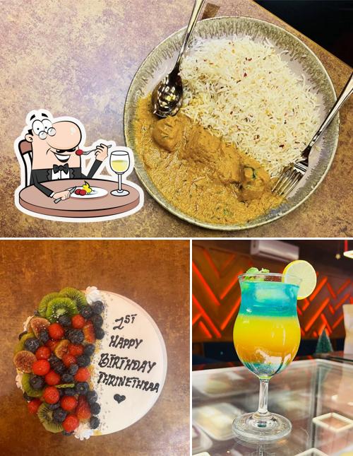 Among different things one can find food and alcohol at Screaming Spice