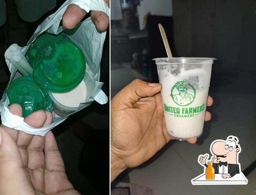 Enjoy a drink at United Farmers Creamery