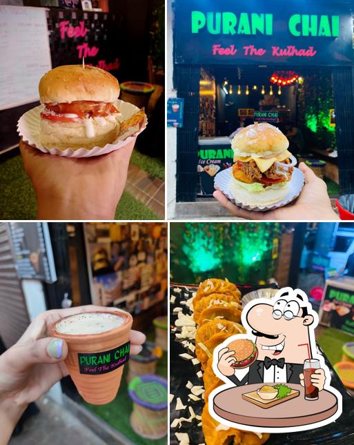 Order a burger at Purani Chai
