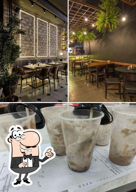 Among various things one can find interior and beverage at Hidden Café