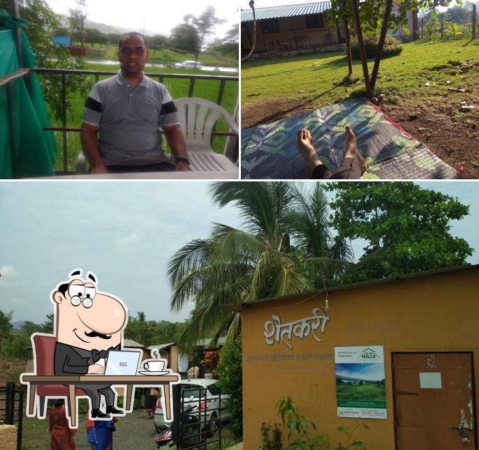 Take a look at the photo showing interior and exterior at Hotel Shetkari