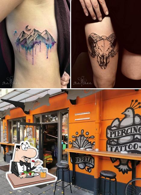 La cibo e esterno del ristorante