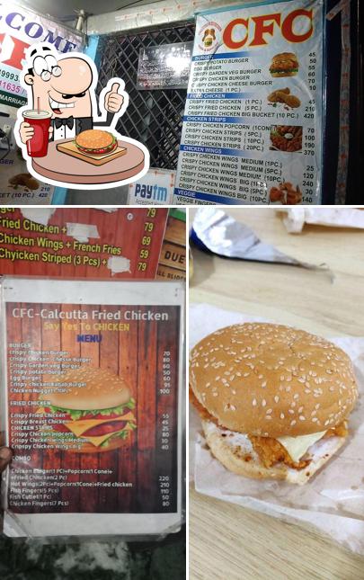 Try out a burger at CFC. calcutta fried chicken
