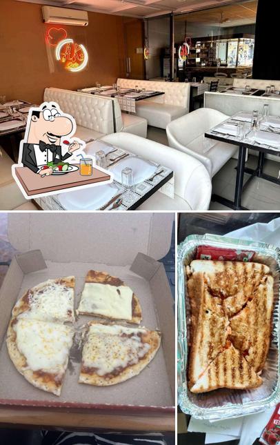 Take a look at the picture depicting food and interior at AK's Cafe