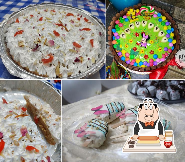 Riya Bake House serves a selection of desserts